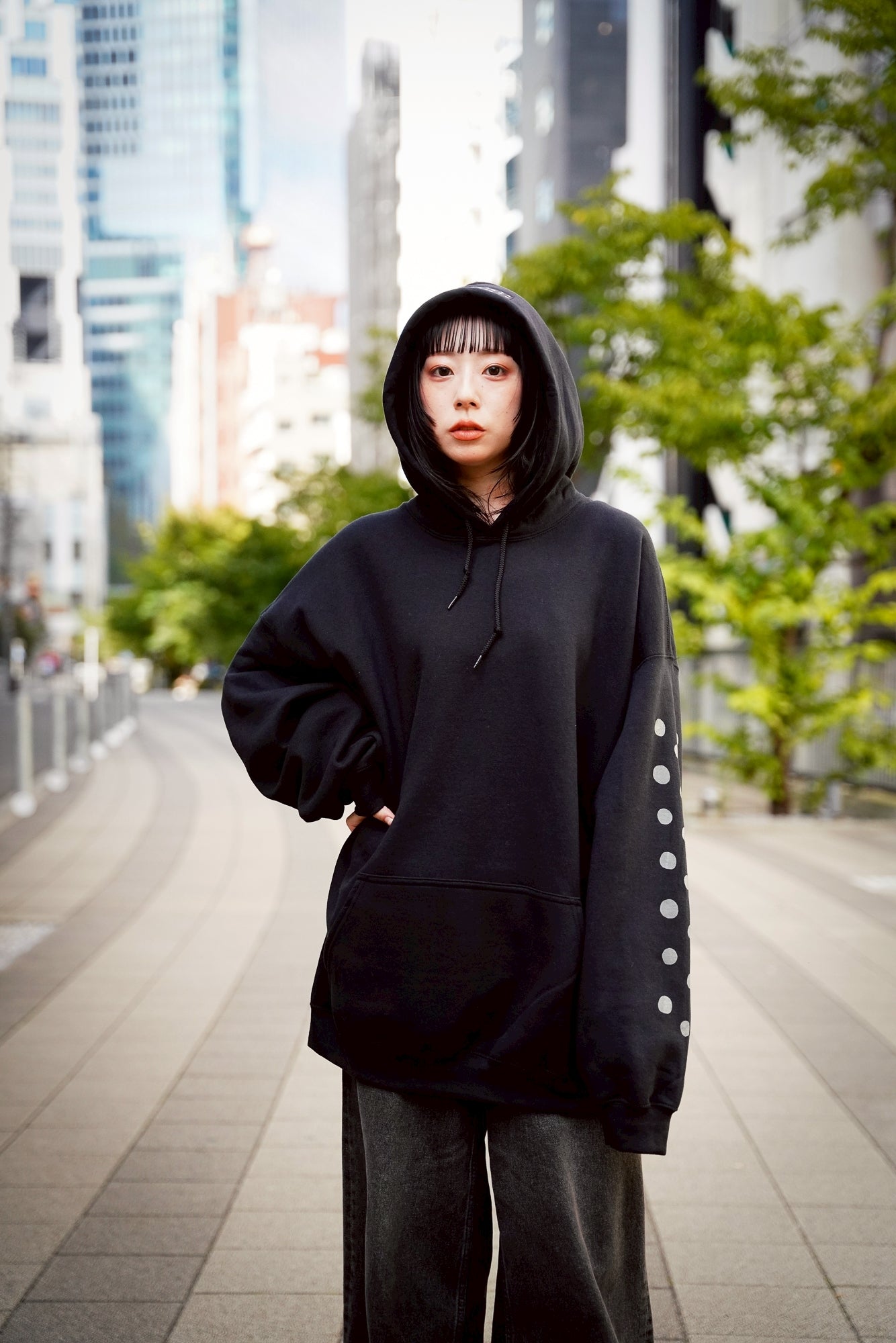 Dot Sleeve Hoodie
