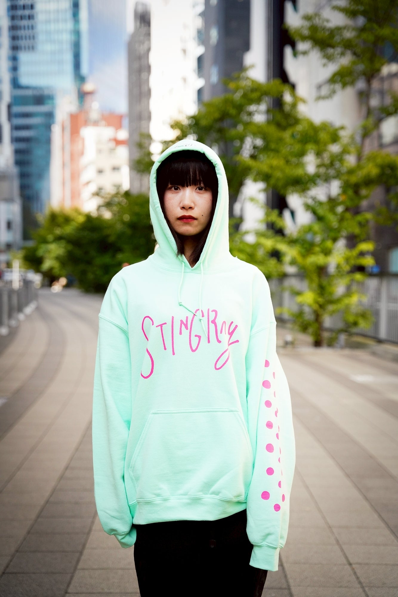Dot Sleeve Hoodie